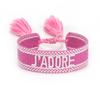 Rhinestone Embroidery Woven Bracelets Adjustable Rope Stackable Bangle For Women