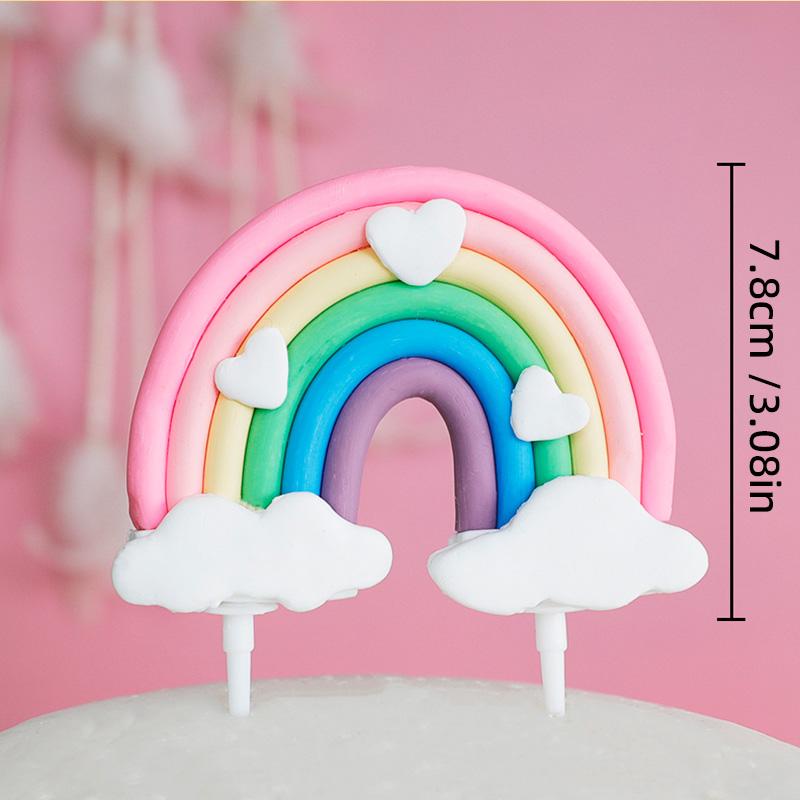 Rainbow Cake Topper Unicorn Birthday Party Decoration Kids Toddlers Birthday Party Happy Birthday Colorfu Rainbow Theme Supplies
