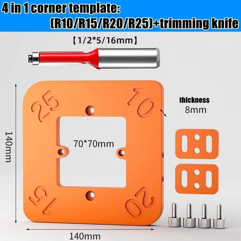 Useful 4 in 1 Arc Angle Positioning Template R10 To R50 Arc Cutting Positioning Template Reusable Woodworking Jig Carpentry