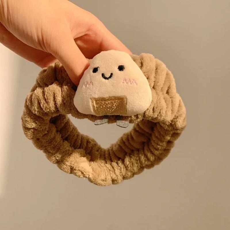 Słodka opaska na głowę z kulkami ryżowymi do mycia twarzy, pielęgnacji skóry, gumki do włosów, wodoodporna opaska na głowę dla dziewcząt