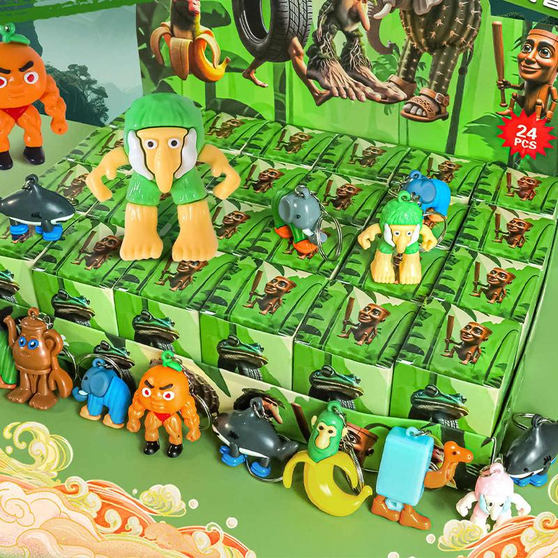 24 ks/sada Italská Brainrot Slepá Krabička Hračka Tungtungtung Sahur Tralarero Tralala Bombardinocrocodilo Figurky Klíčenka hračka Dárky