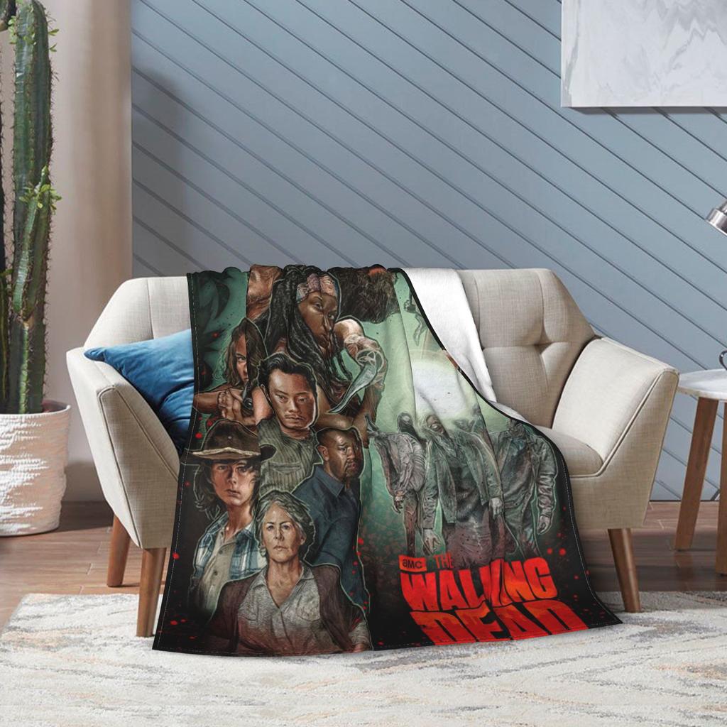 The Walking Dead Blankets Coral Fleece Plush Movie Daryl Dixon Rick Grimes Ultra-Soft Throw Blanket for Home Couch Bed Rug