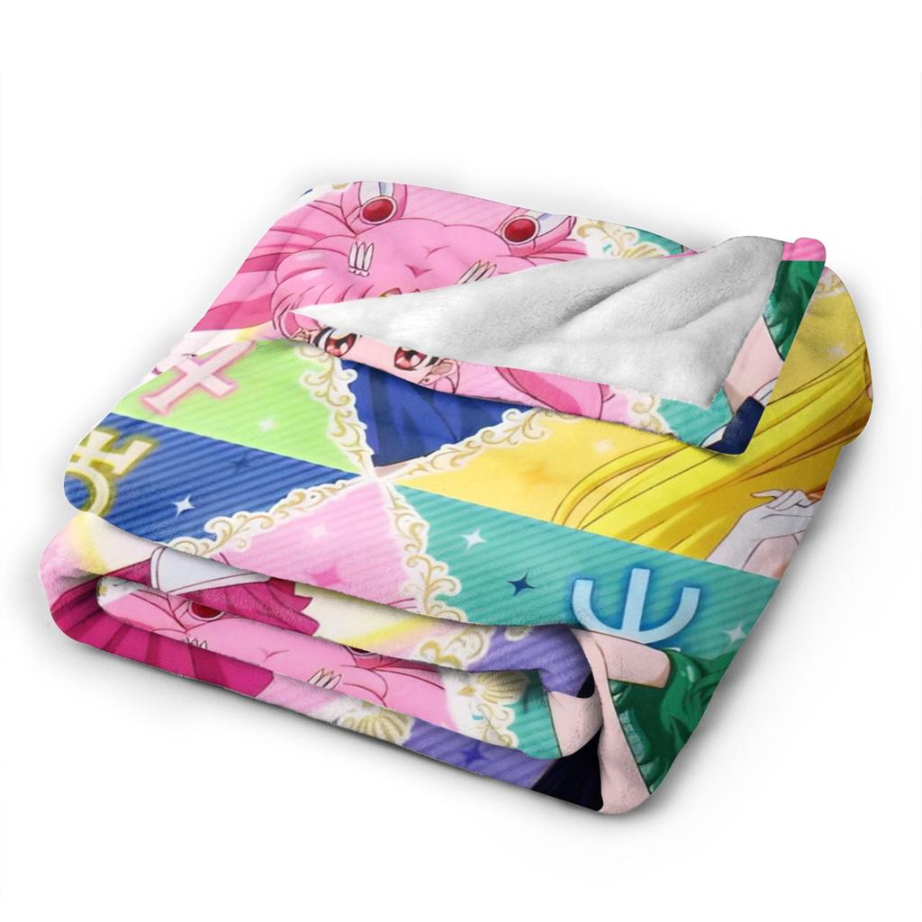 S-Sailor M-Moon Anime Blanket Camping Flannel Bedding Throws For Living Room Warm Soft Design Quality Bedspread Gift