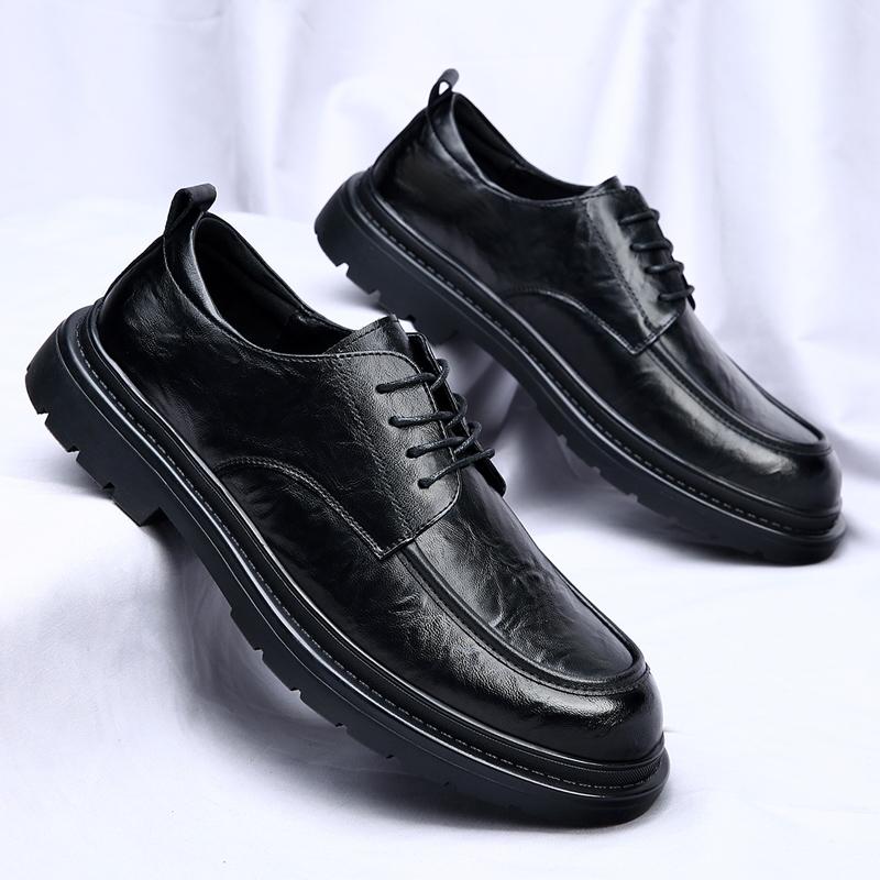 Fashion Leather Men Casual Shoes Lace Up Oxfords Classic Business Shoes Spring Autumn Shoe Retro Style Male Formal Dress Shoes Footwear