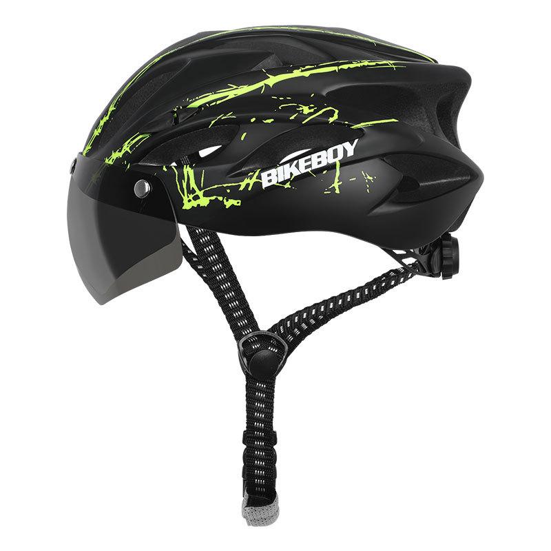 Cycling helmet with goggles Integrated forming men's and women's bicycles Mountain bike bicycle accessories Hard hat Cycling equipment