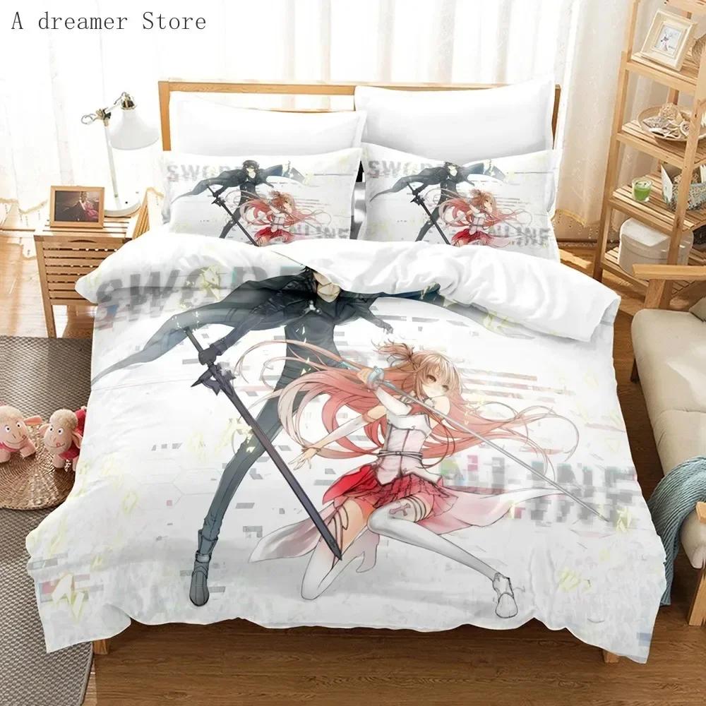 Anime Sword Art Online Comfortable Duvet Quilt Cover Pillowcase Bedding Set Children Bedroom Decoration Home Textile