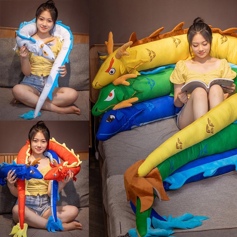Chinese Dragon Plush Toy Pillow 5 Colors Available, Huge 4m Size