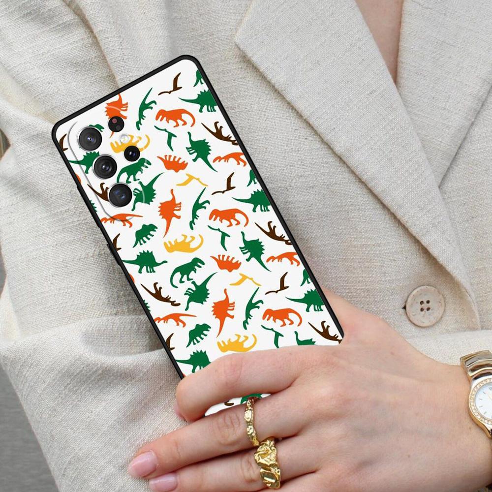 Dinosaur Pattern SOFT Cell Phone Case for Samsung Galaxy S26 Ultra S25 S24 S23 S22 S21 S20 Note10 Cover
