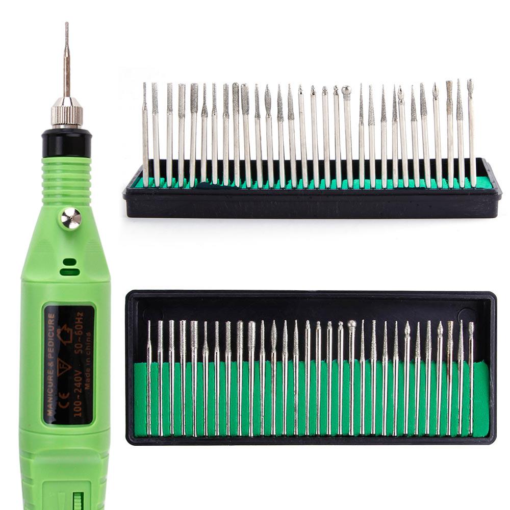 

30 шт./компл. алмазные фрезы для ногтей, фрезы для ногтей, фрезы для резки кутикулы для маникюра, шлифовки, полировки, фрезы