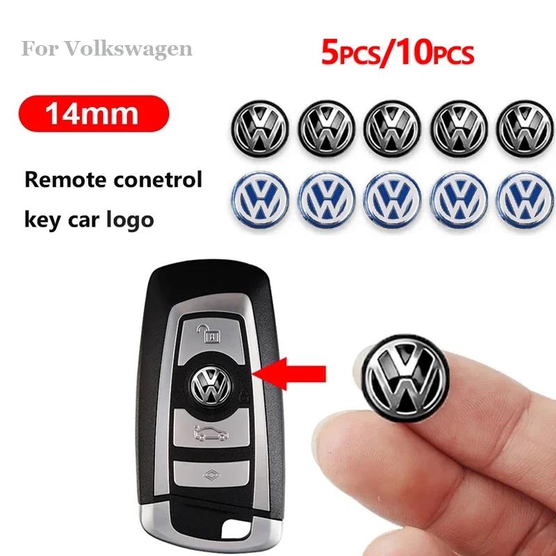 5/10Pcs 14mm Car Key Emblem Stickers Auto Control Key Logo Decals For Volkswagen VW Golf Tiguan Jetta Transporter Passat T5 Polo