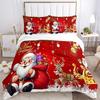 Christmas Santa Claus Reindeer Print 3Pcs Bedding Setduvet Cover With 2 Bedropillowcase Home Birthday Gift