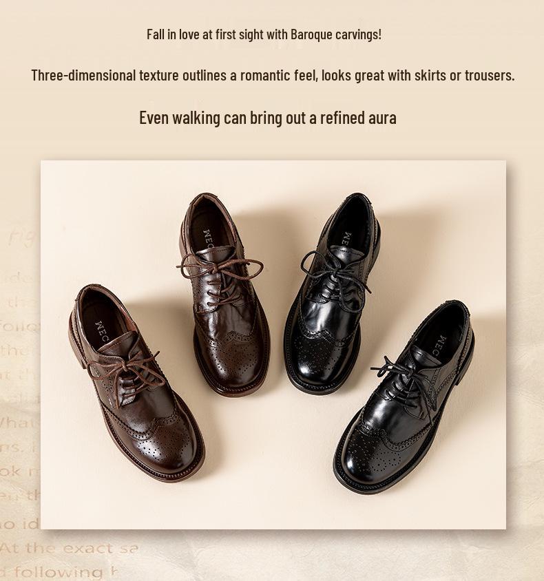 2025 Women's Winter Round Toe Lace-Up Low Heel Modern Retro Shoes