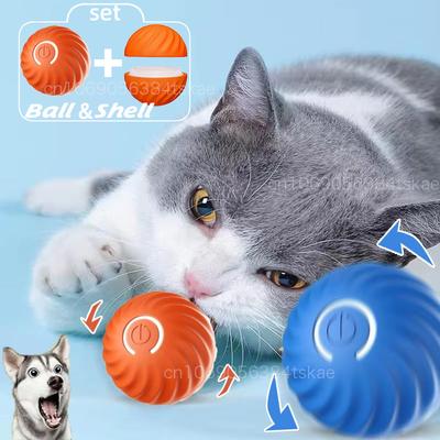 Hunde- und Katzenspielzeugball, automatischer beweglicher springender USB-elektronischer Rollball, USB-Smart-Welpen-interaktiver Hundekauspielzeugball für Haustiere