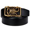 Mens Fashion Novelty Belts Antique Golden Scorpion Belt Buckle Automatic Buckle Ratchet Belt
