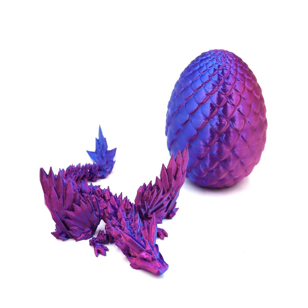 Colorful 3D Printed Dragon Egg Crystal Ornament Set - Creative and Trendy Toy and Gift.