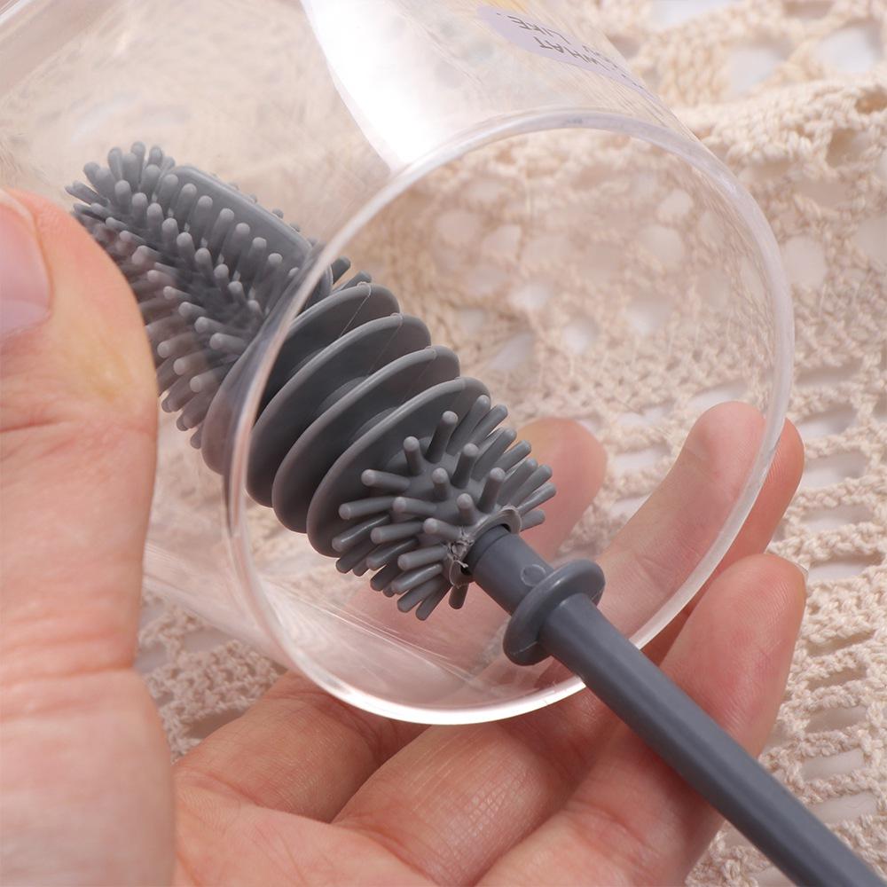 Multifunctional Silicone Cup Brush No Dead-end Silicone Milk Bottle Brush  Glass Cup