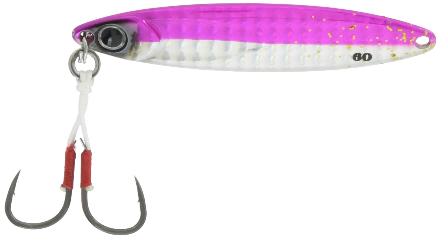 

JACKALL Metal Bin Bin Metal TG Type Micro Pink Jig, Slow, 60g, (Glow Edge)