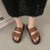 Fashion Beach Shoes Glitter Slides Slippers Women Summer Low Platform Pantofle Fashion Soft Rome Belt Buckle Slingback Sandals Slipper