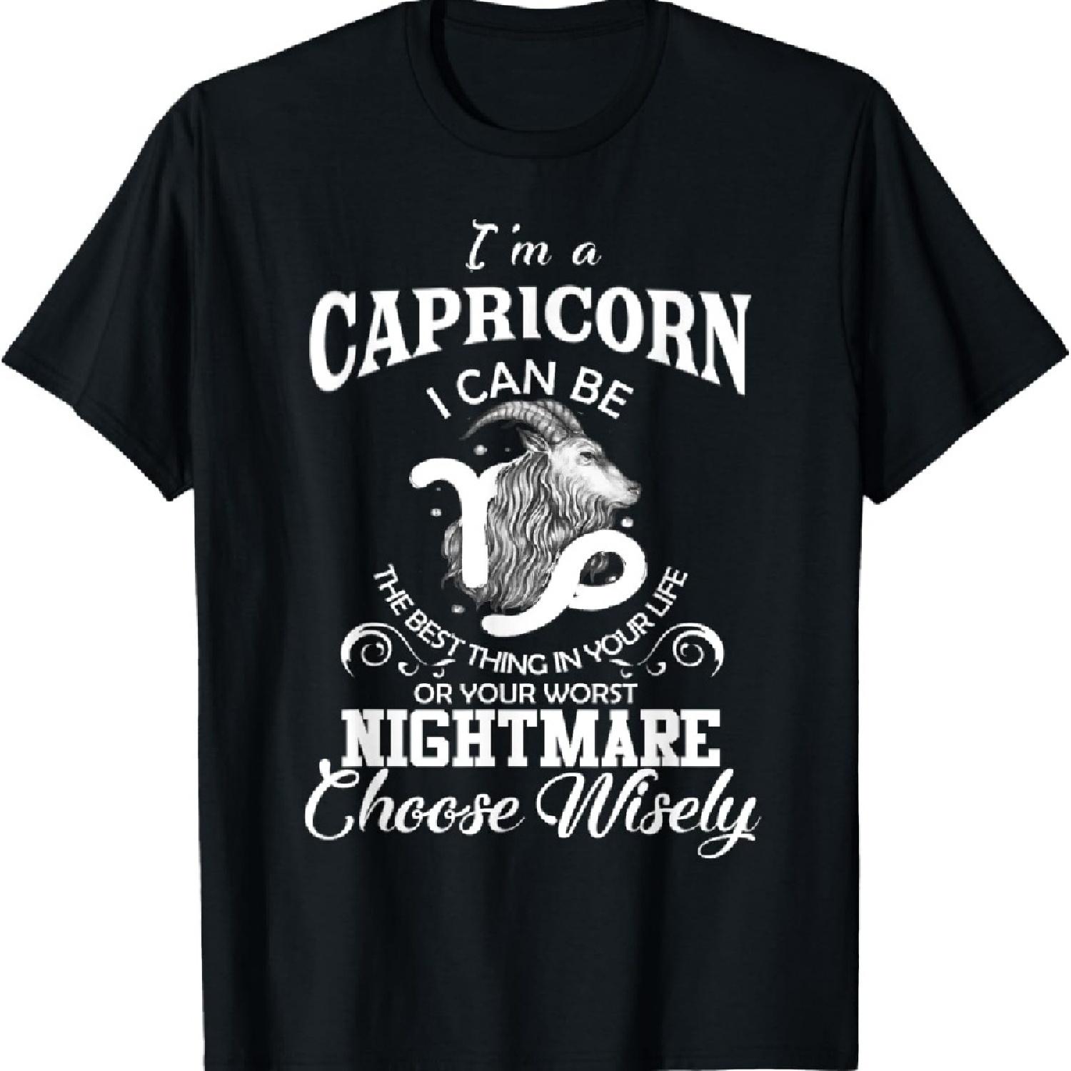 

Я могу быть! Женская мужская футболка на день рождения со знаком зодиака Козерог XXXXXL чёрный