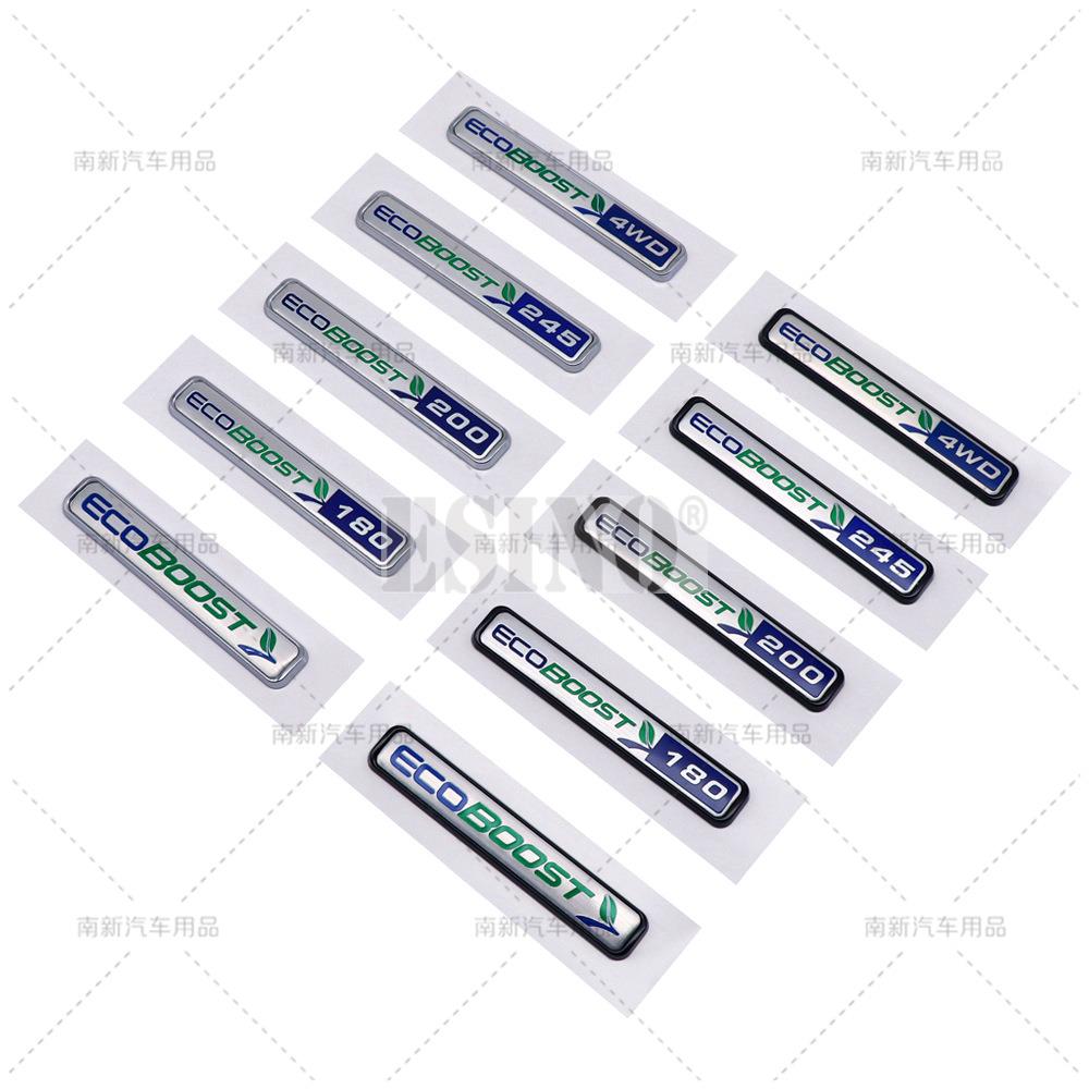 3D ABS Ecoboost 180 200 245 4WD Rear Trunk Fender Adhesive Badge Tailgate Displaceme Decorative Emblem for Ford
