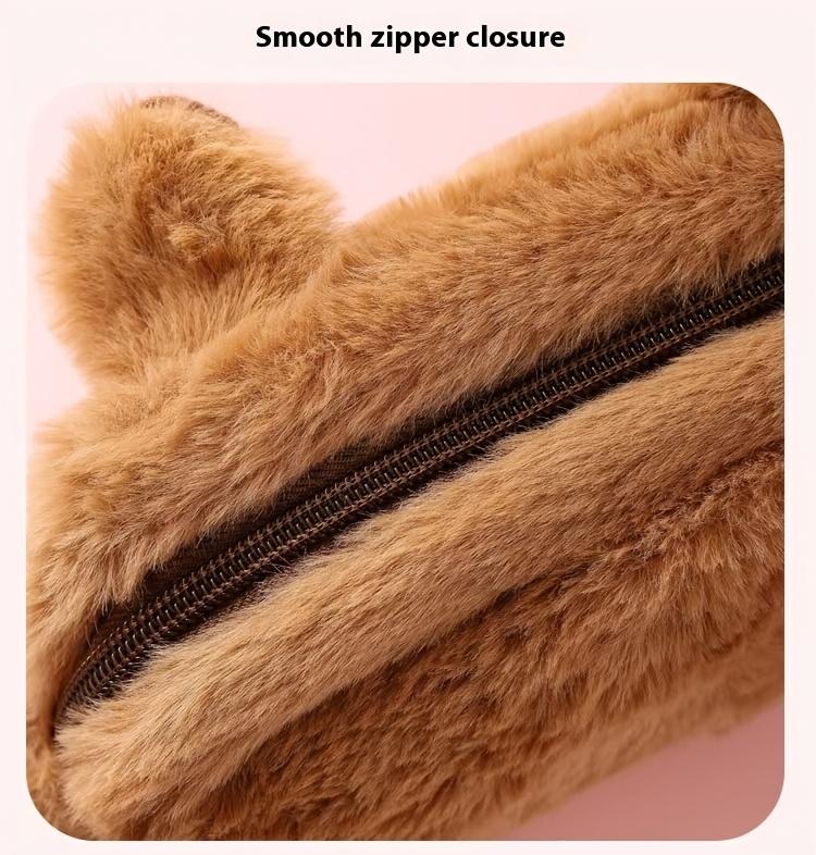 Plush Capybara Pen Case - Spacious Stationery Storage Box, Practical Makeup Bag, Winter Coin Purse, Christmas