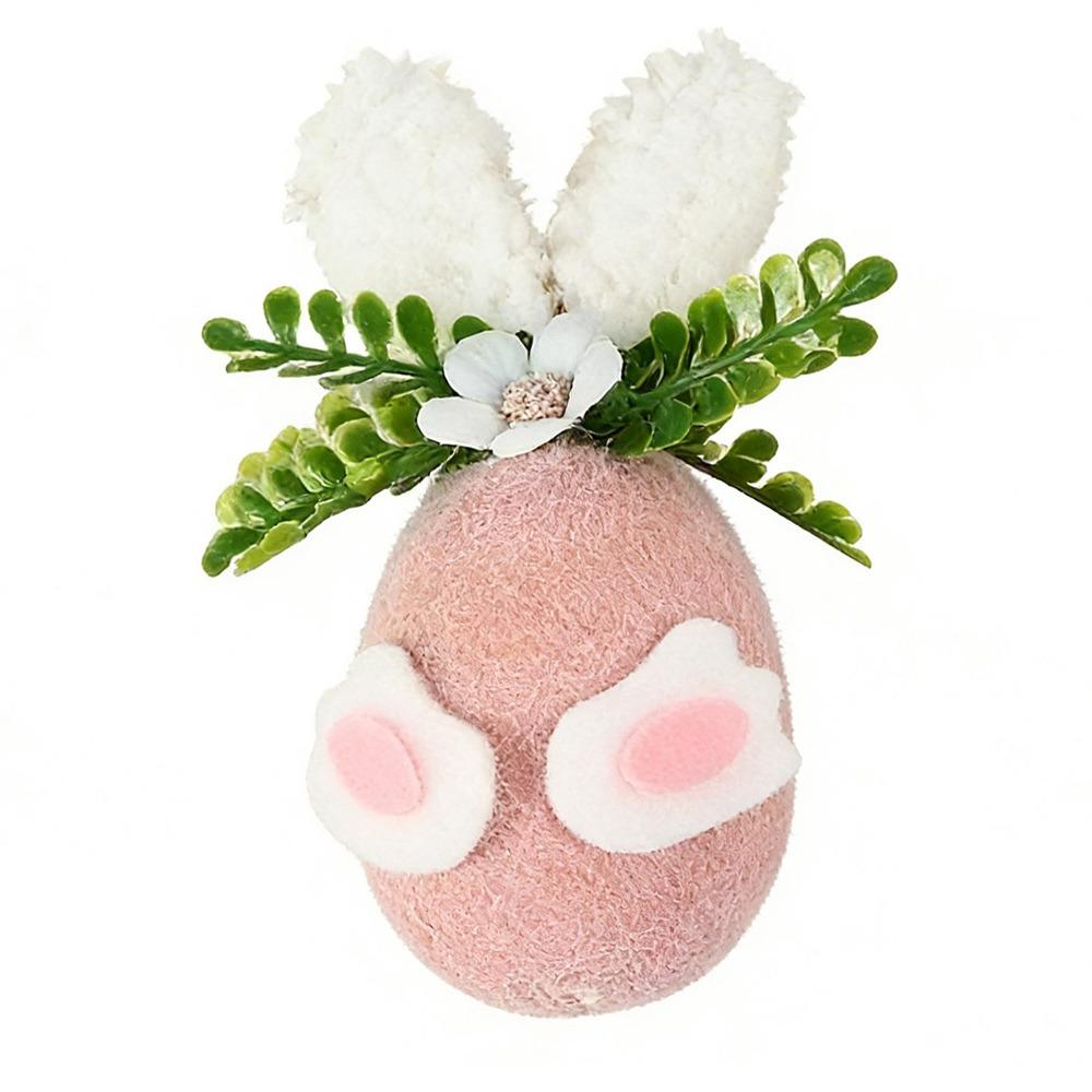 Cartoon Bunny Easter Eggs Hanging Decorations Flocking Photo Props Drop Ornament Scenery Landscaping Multicolor Hanging Pendant