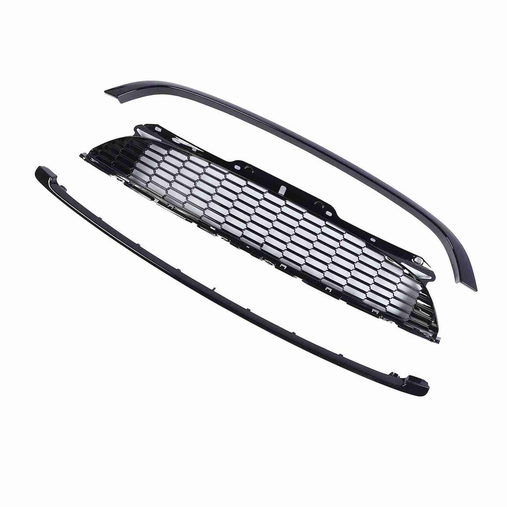 3Pcs Set Glossy Black Front Hood Molding Grille Surround Cover Trim Kits for R55 R56 R57 R58 R59 S JCW