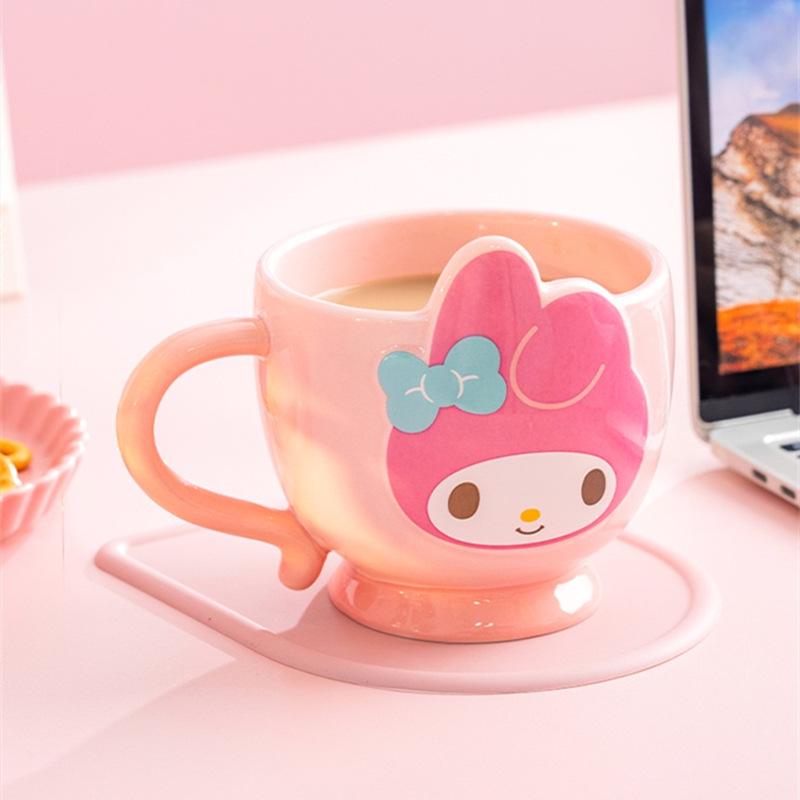 Sanrio Family Mug: Hello Kitty & My Melody 420ml, Ideal for Coffee & Milk.