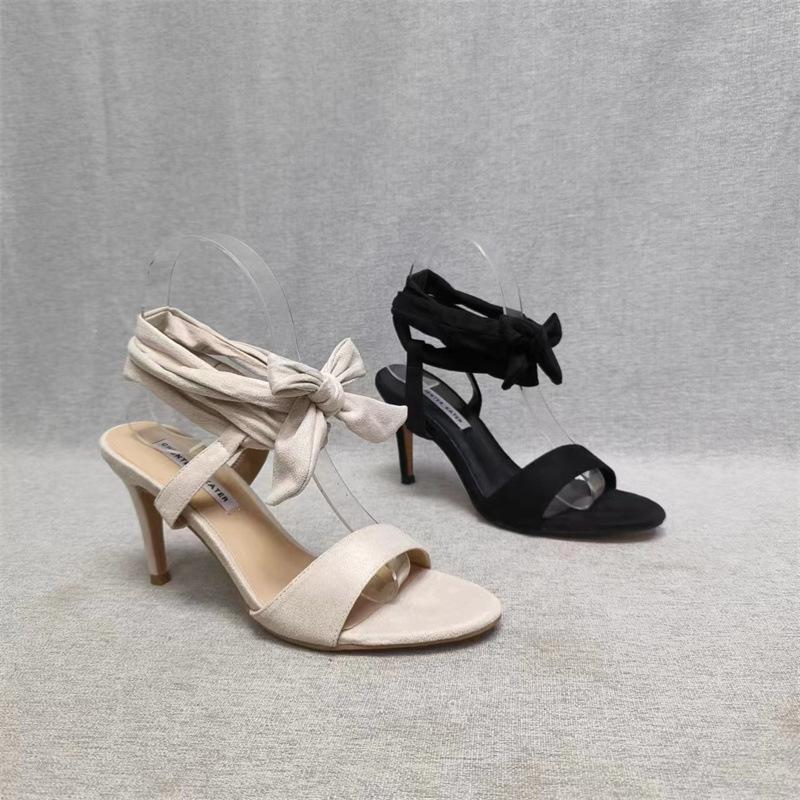 Strap-on sandals women's 2025 summer new Korean version high-heeled open-toed sandals women's thin-heeled sexy cross-strap women's shoes