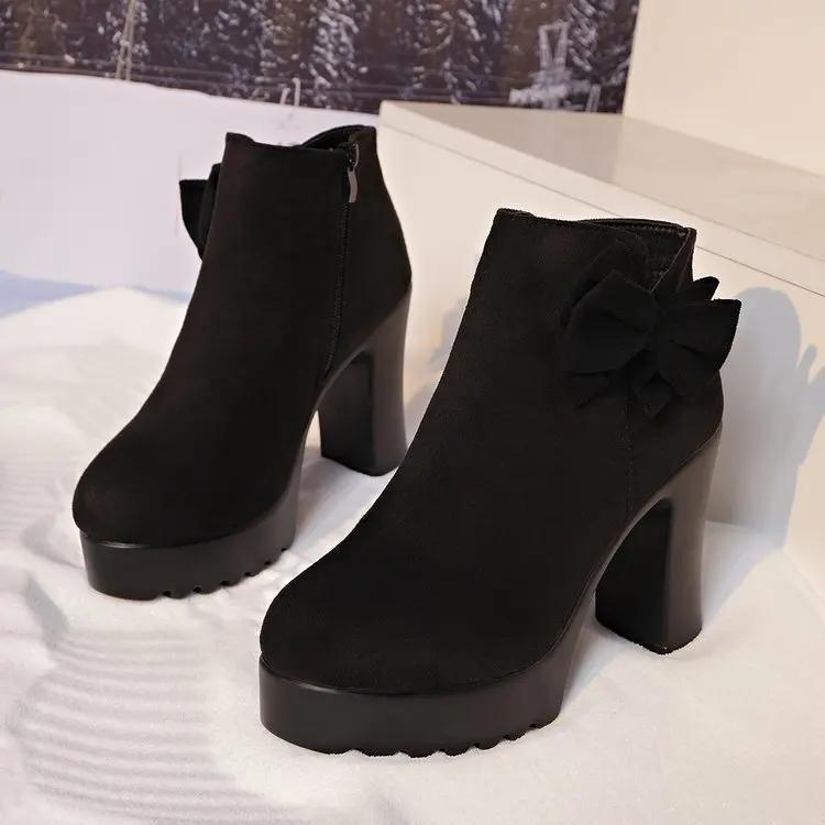 New Winter Women Ankle Boots PU Leather Female Thick Plush Warm Snow Boots Mother Waterproof Non-slip Booties Luxury