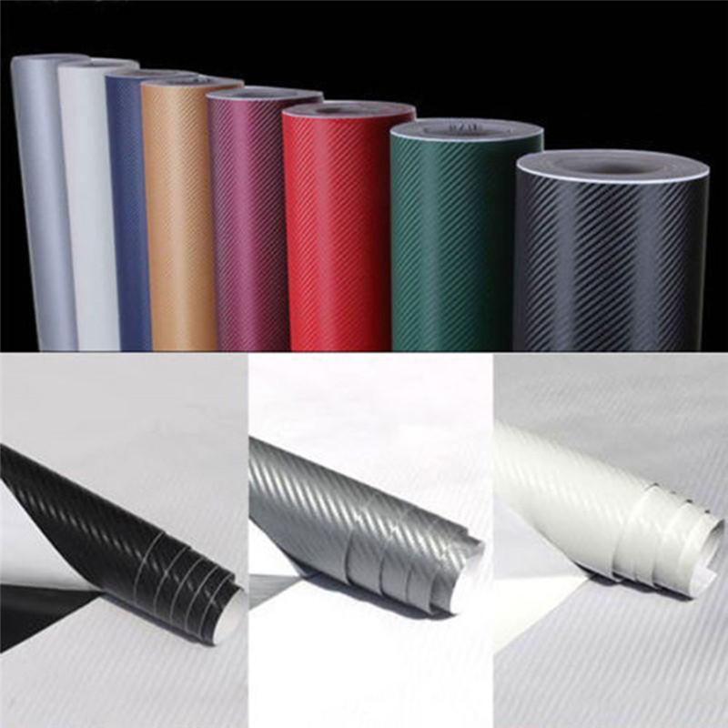 152cm x 10/20cm 3D Carbon Fiber Vinyl Car Wrap Sheet Roll Film Auto Aufkleber Motorrad Aufkleber Auto Styling Innenausstattung