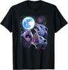 Three Opossums Howling At the Moon Funny Pet Possum Shirt T-Shirt Unisex T-Shirt
