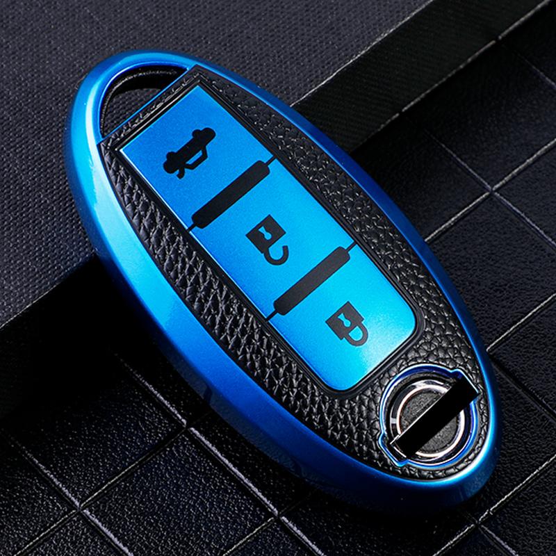 Car Key Case Cover for Nissan Leaf Micra Qashqai J11 J10 X Trail T32 Fob Versa Note Patrol Key Cover AccessoriesTPU Leather