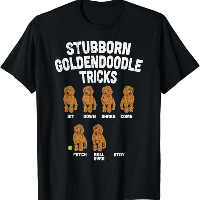 Stubborn Goldendoodle Tricks Funny Dog Trainer Mom Dad T Shirt S разноцветный