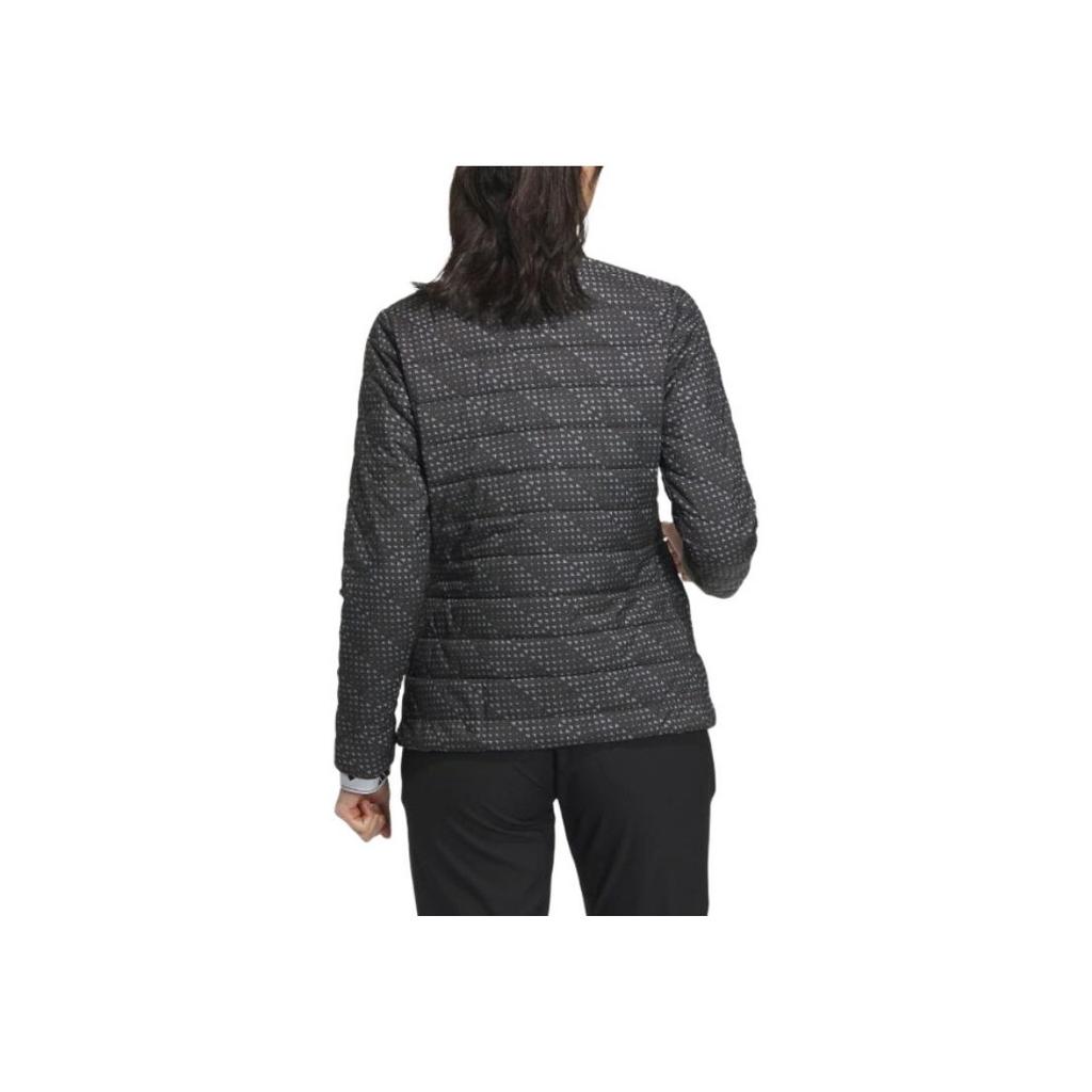 Adidas Logo Printed Double-Breasted Stand Collar Long Sleeve Jacket Women Jacket Black IA2783