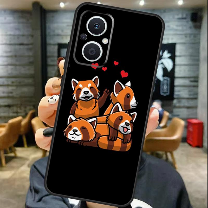 Red Panda Case For OPPO Reno 13 F 12 F 11F 8T 7 8 10 11 Pro OPPO Find X8 Pro X6 X3 X5 Lite Cover Coque