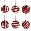 Red Foam Glitter Christmas Tree Ornaments 8cm with Lightweight Hanging Balls and Modern Design for Seasonal Decoration
