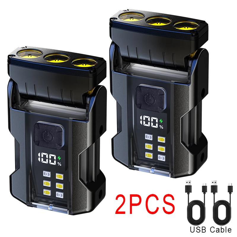 XIWANGFIRE Portable Mini Keychain Flashlight Led Bright EDC Torch Magnetic Clip Lamp Flash Light Outdoor Camping Fishing Tools