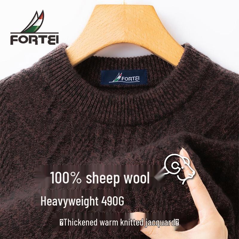 Men s 100% Merino Wool Round Neck Sweater 52