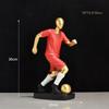 30cm Gold/Silver Football Player Action Figures Resin Statue Crafts Model Home Room Table Decoration Ornaments Collection Gift