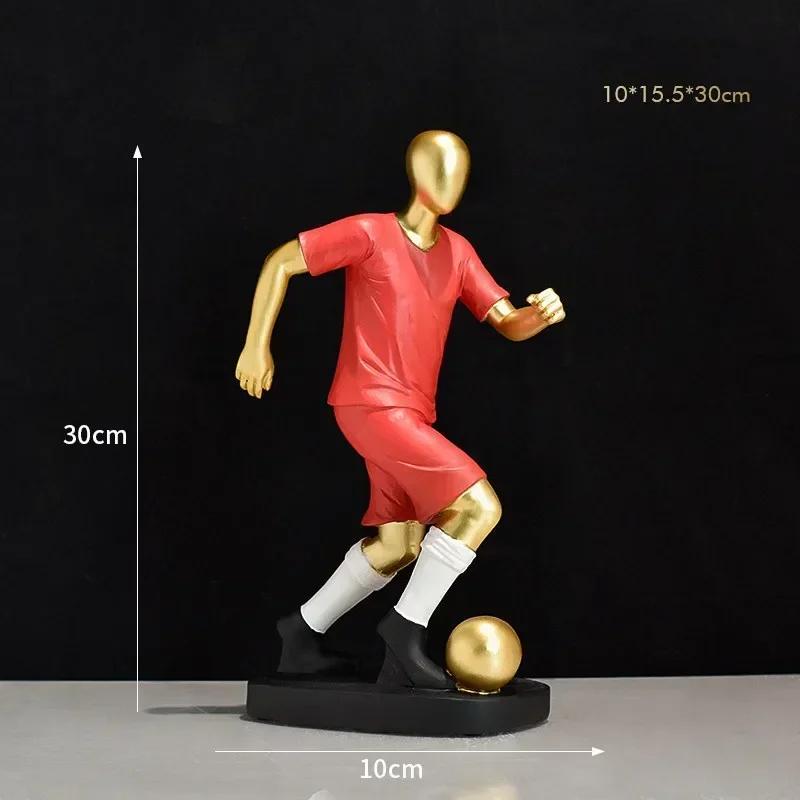 30cm Gold/Silver Football Player Action Figures Resin Statue Crafts Model Home Room Table Decoration Ornaments Collection Gift