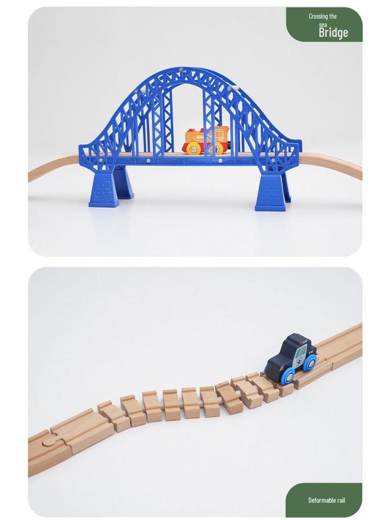 Elektrisk togsett i tre - Kompatibelt med Thomas