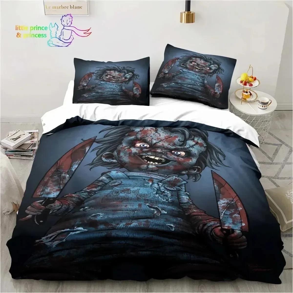 

Luxury New 3D Print Horror Movie Chucky Bedding Set Single Twin Full Queen King Size Bed Set Adult Kid Bedroom Bedding Gift 70x133cm 2pcs