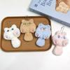 Cartoon Cat Plush Keychain Soft Bear Pendant with Tail Cute Rabbit Doll Keyring  Bag Hanging