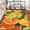 Colorful Citrus Fruit Pattern Carpet with Limes, Oranges, and Lemons. Suitable for Use As an Anti-slip for Living Room Bedroom Sofas