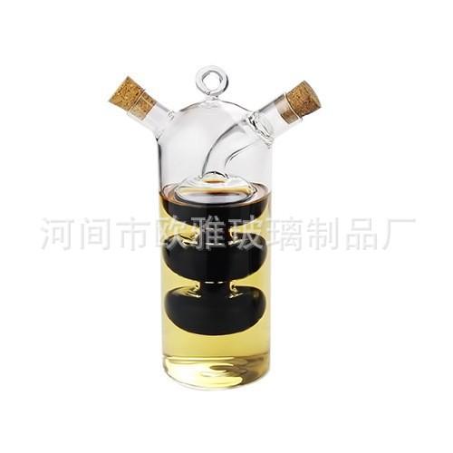 2-in-1 Double Layer Bottle Sauce Oil Vinegar Glass Bottle Condiment Seasoning Sealed Kitchen Storage Bottles Jars Kitchen Tools