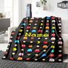 Custom Name Pac-Man Theme Printed Blanket - Perfect for Couch, Bed, Travel & Outdoor Use | Machine Washable, Cozy & Durable.