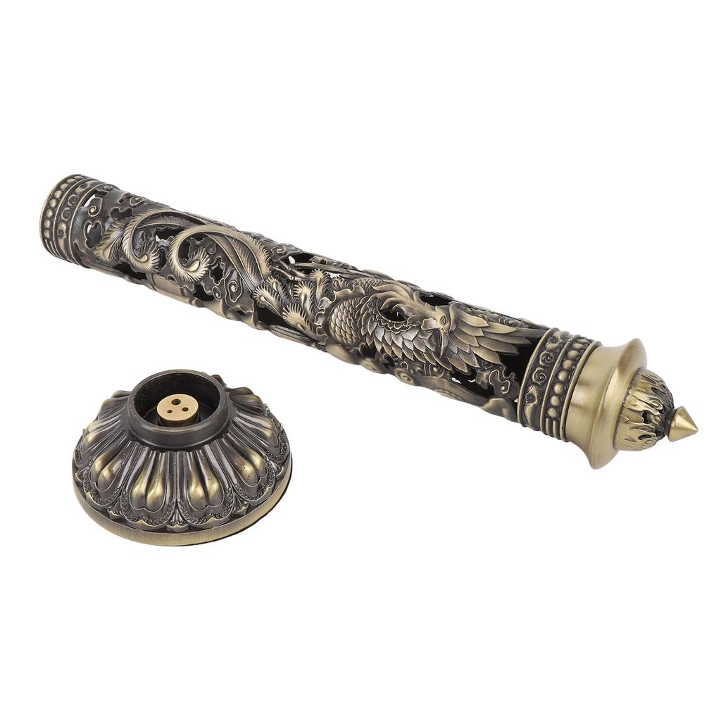 Vertical Incense Dragon Phoenix Retro Incense Tower Holder for Meditation Room Tea Room Decor