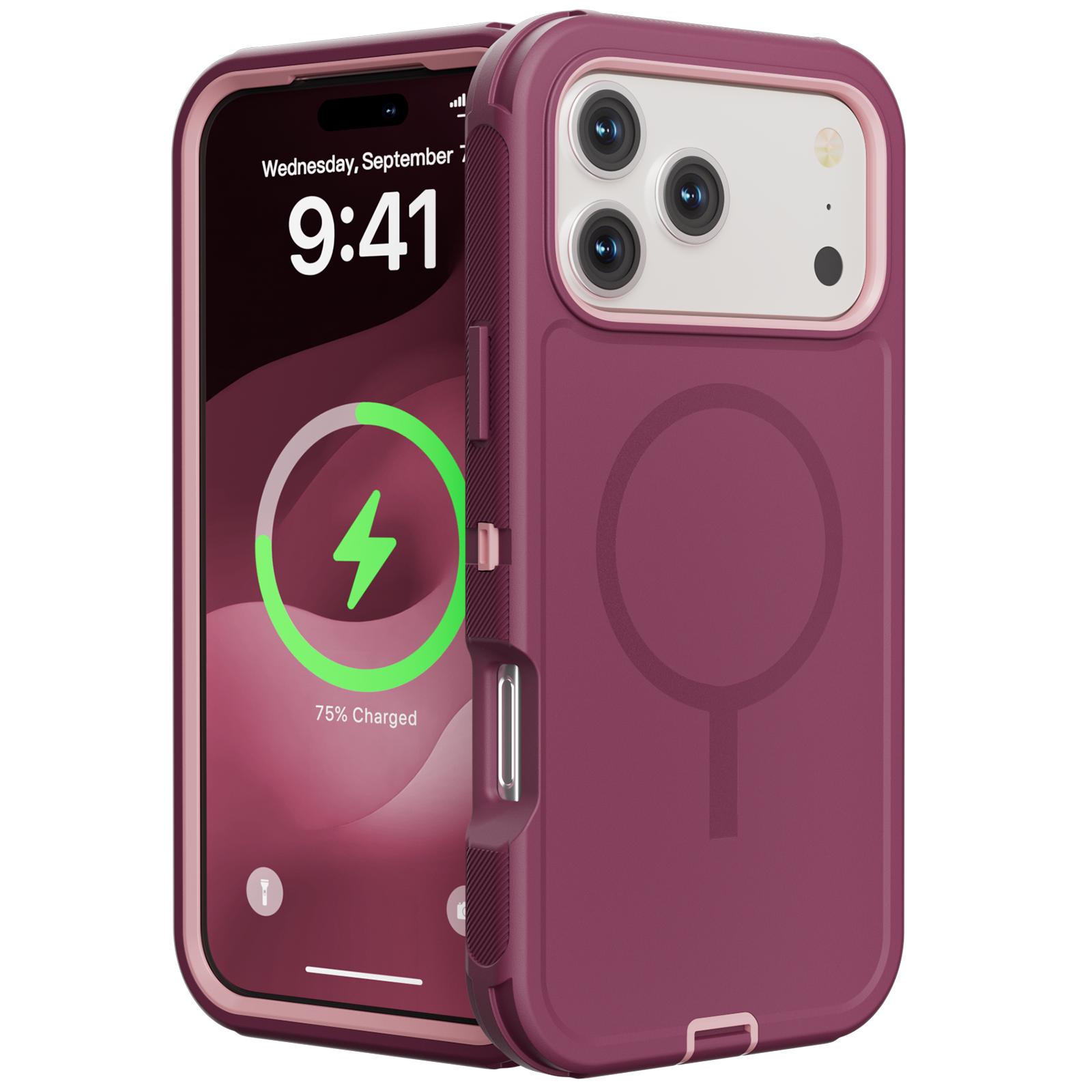 

3 in 1 Shockproof Heavy Duty Rugged Phone Case For iPhone 17 Pro Max Air 15 14 13 16 Plus For Magsafe Wireless Charging Cover iPhone 13 Pro Max