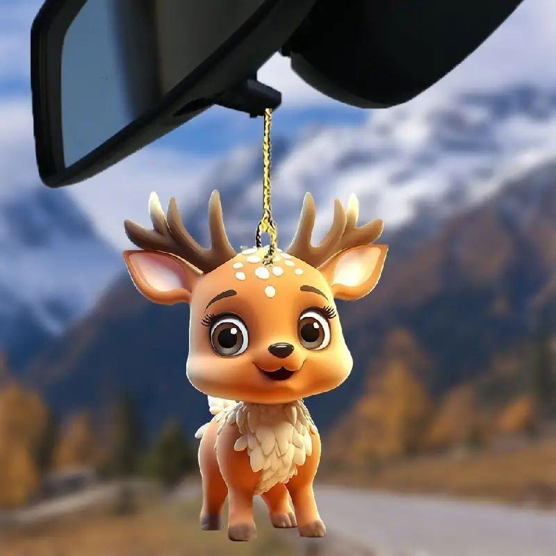 Creative Acrylic Car Hanging Charm Cute Cartoon Decoration Perfect For Home Car And